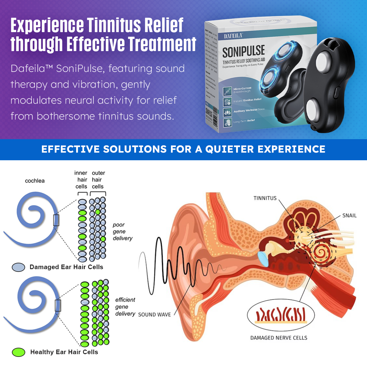 DAFEILA™ SoniPulse Tinnitus Relief Soothing Aid 💝