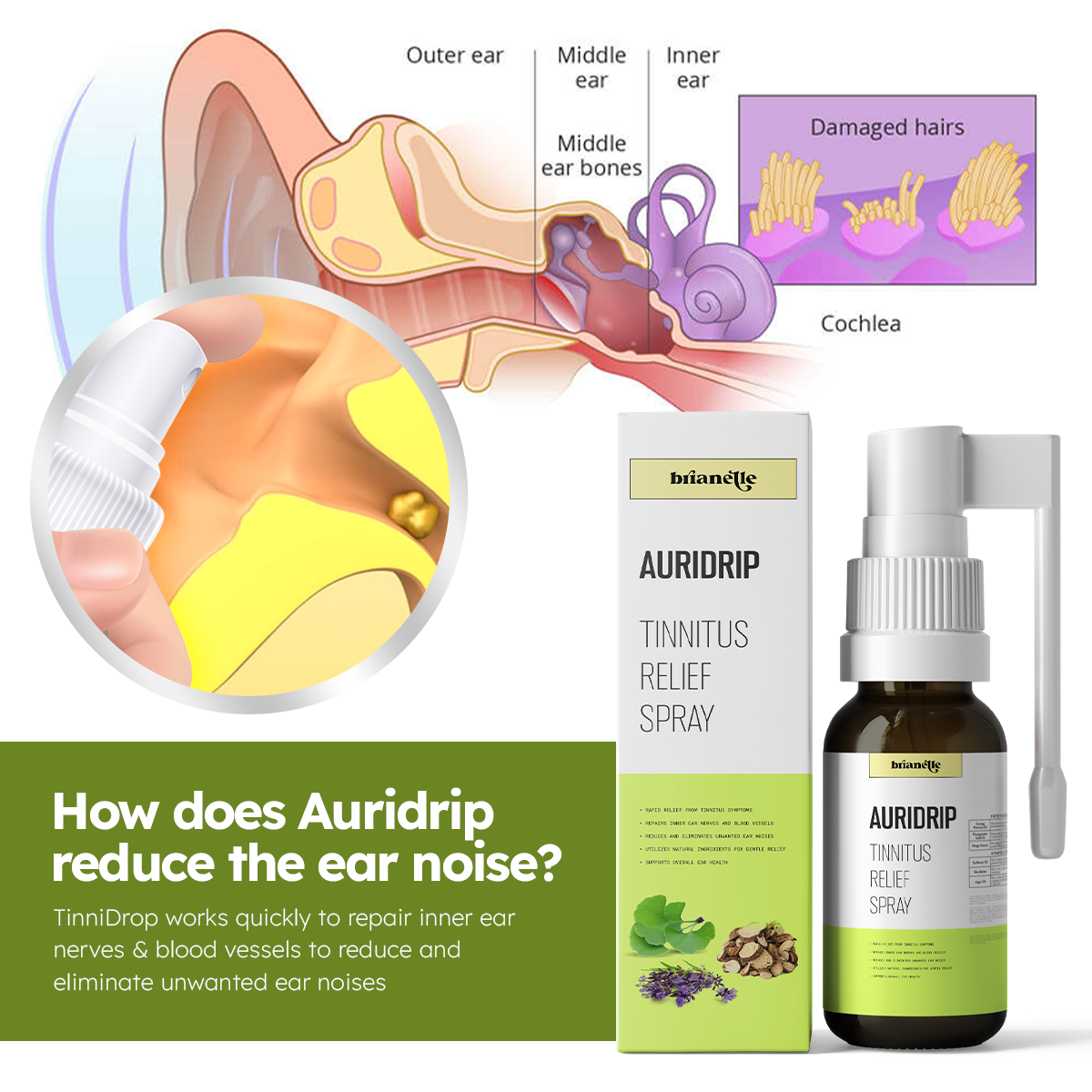 Brianelle™ Auridrip Tinnitus Relief Spray 🍀